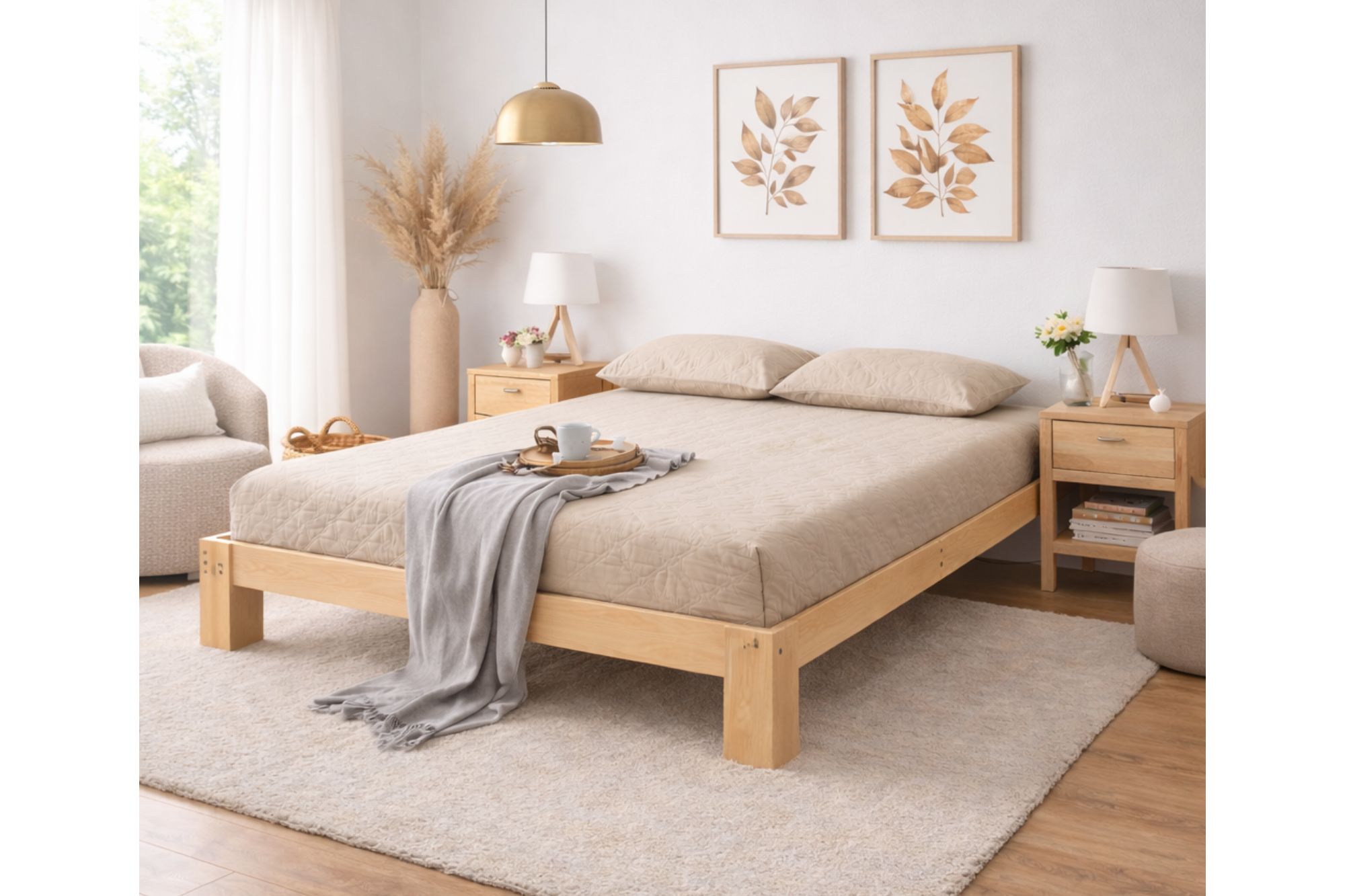 Logan solid pin bed with slats