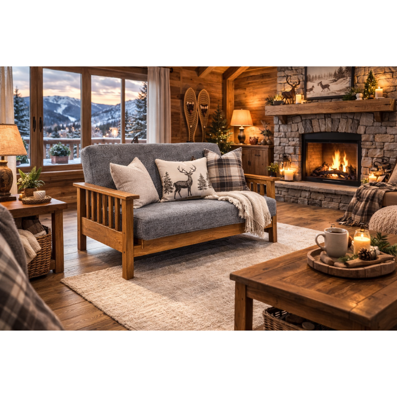 Montana Loveseat Futon Set – Solid Quebec Pine