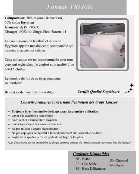 guide technique draps louxor gauvin
