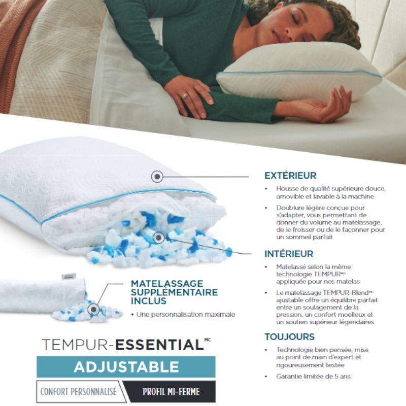 Avantages oreiller Tempur-Essential