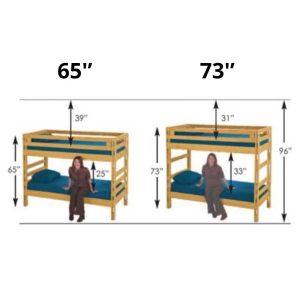 difference de hauteur lit superpose echelle en bois fait au canada