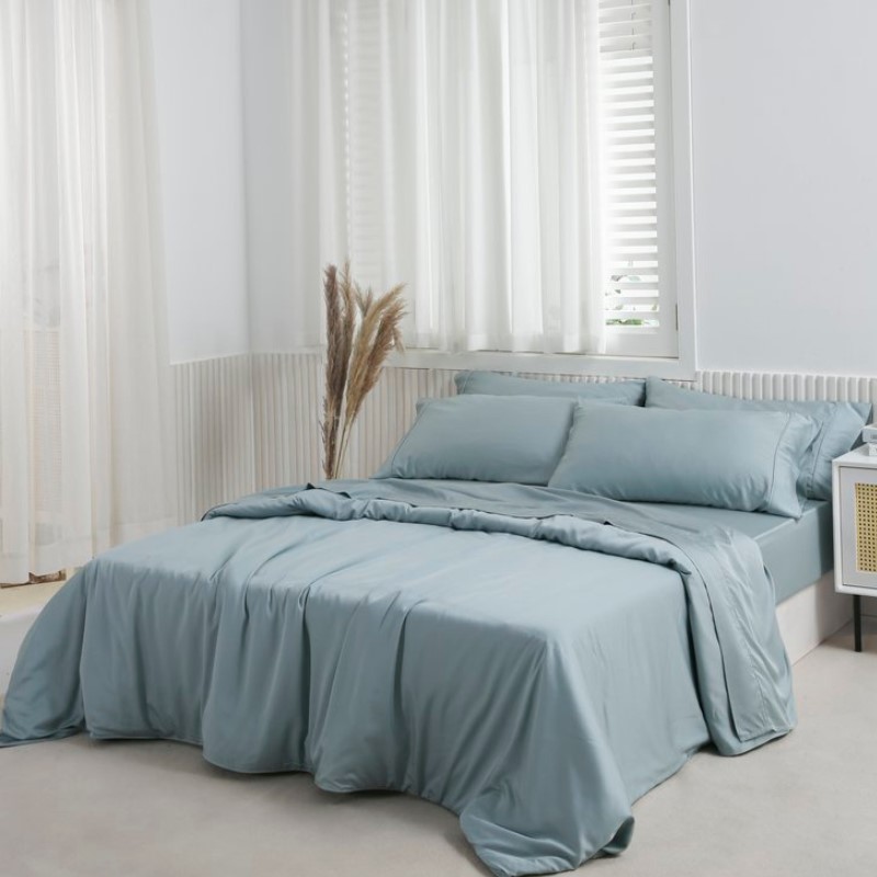 drap bambou twin duck spa blue
