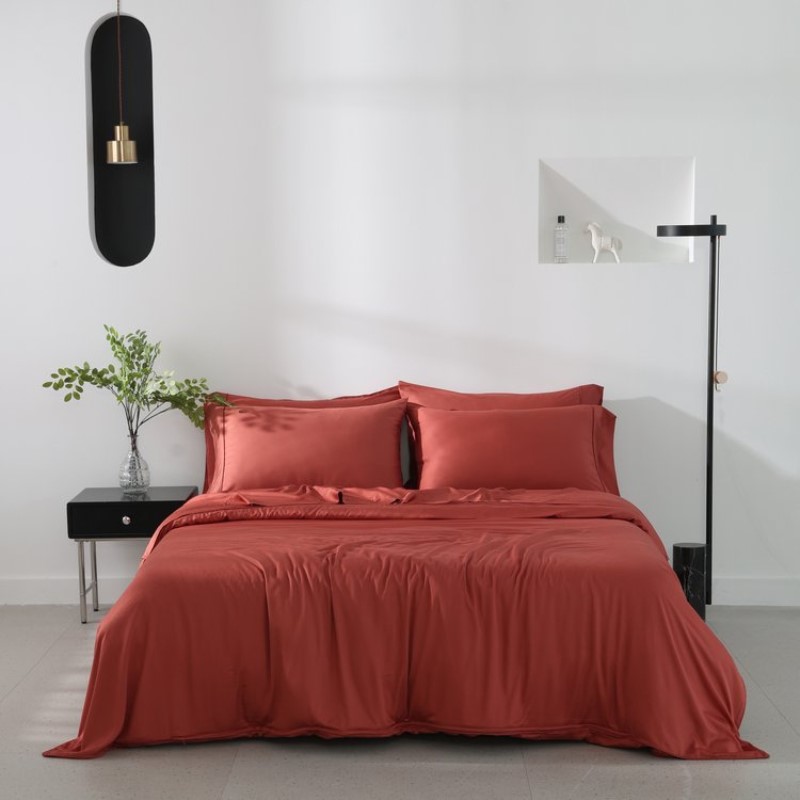 drap 100% bambou terra cotta twin duck